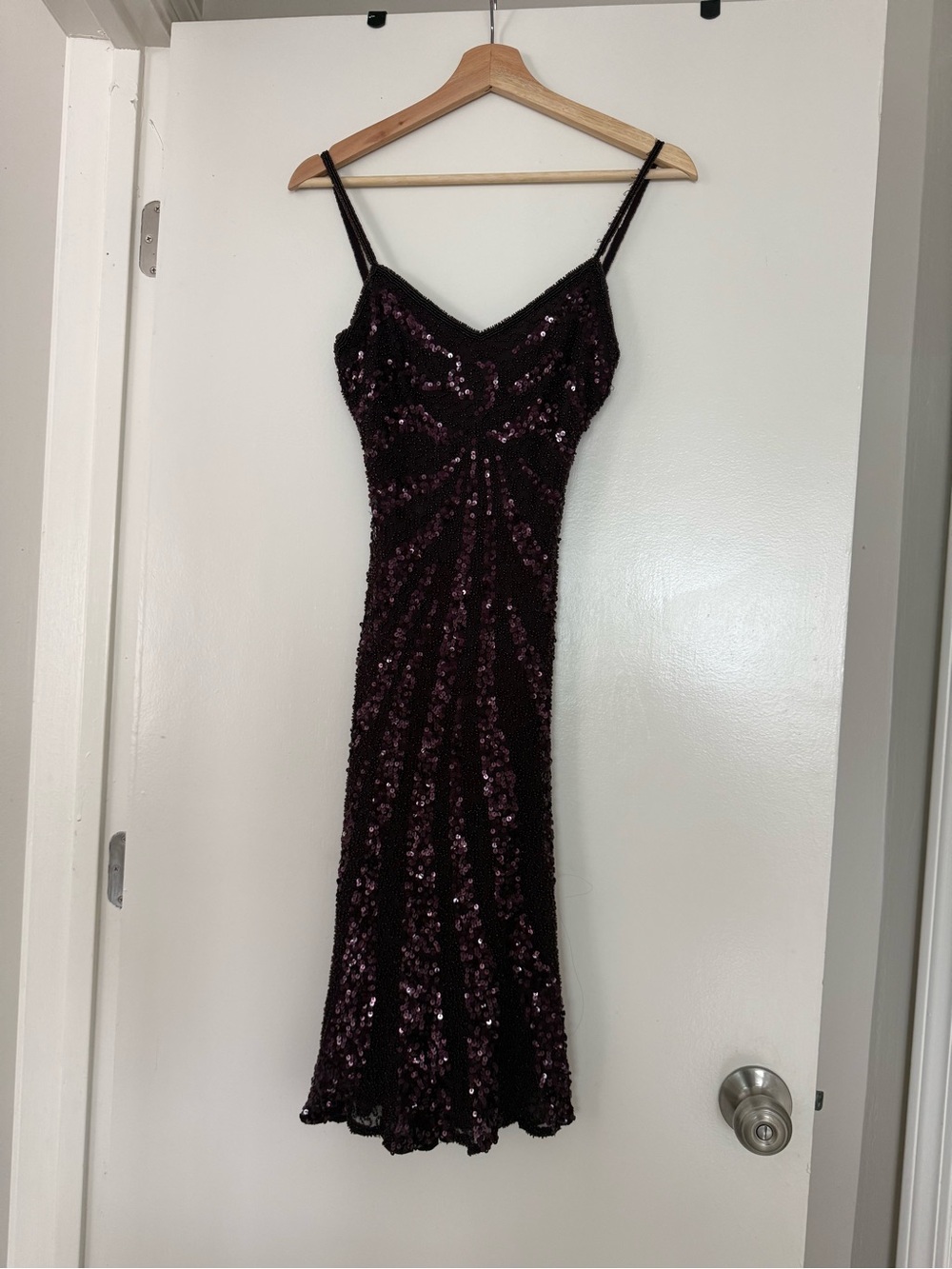 Vintage Papell Boutique Evening 100% Silk Beaded Formal Dress *Flaw
